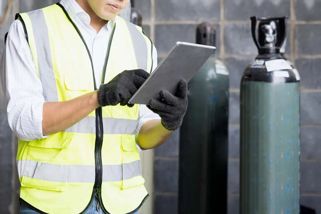 Inspeção de fugas de gases